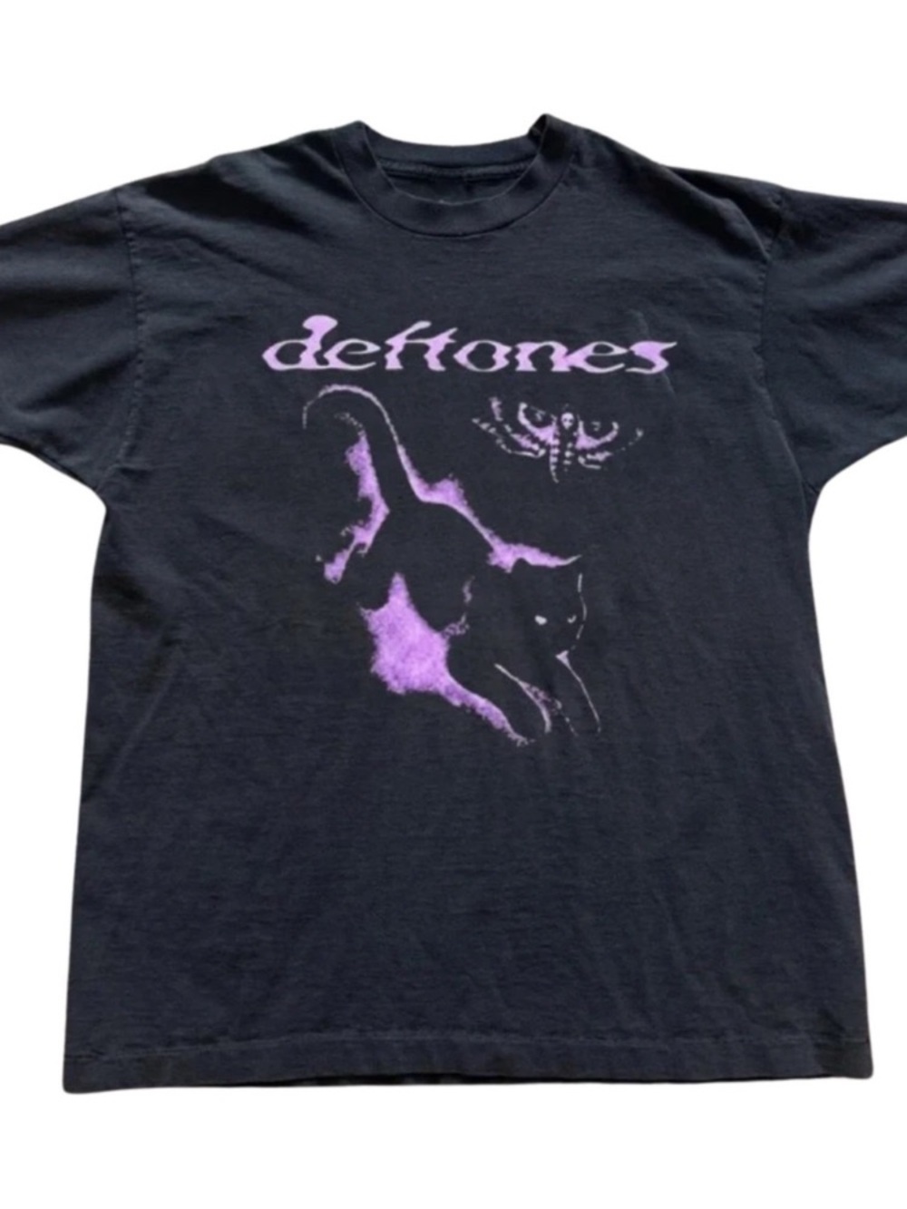 Black Deftones Tee with Purple Graphic